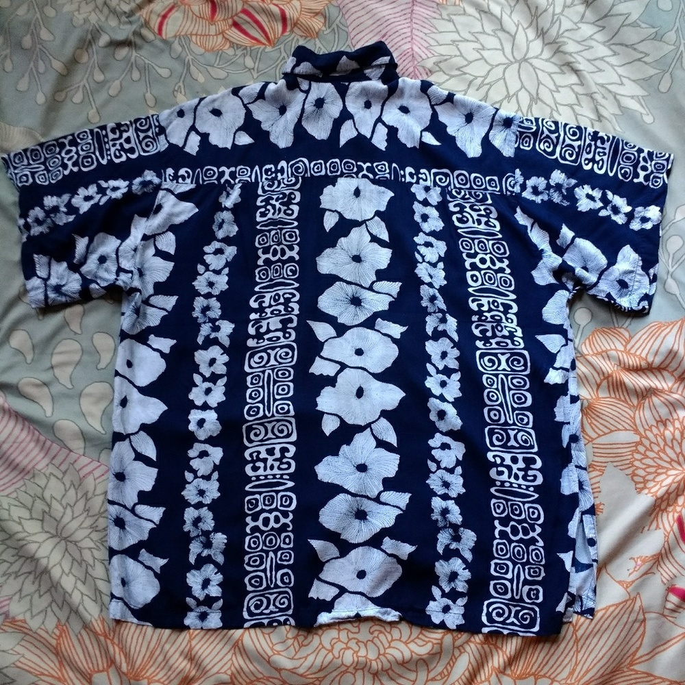 Vintage Pineapple Lava Hawaiian Luau Shirt sz LG - Picture 5 of 5
